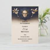 Invitation Masquerade Cocktail Navy Or (Debout devant)