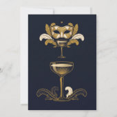 Invitation Masquerade Cocktail Navy Or (Dos)