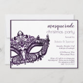 Invitation Masquerade de masque violet | Mardi Gras Fête (Devant)