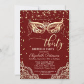 Invitation Masquerade, dentelle, diamant 30e anniversaire (Devant)