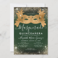 Masquerade Emerald Green Gold Parties scintillant 