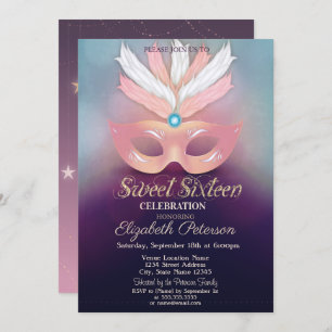 Invitation Masquerade, Étoiles, Ombre Sweet 16