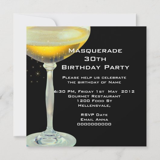 Invitation Masquerade Fabuleux 30e Zebra Silver Gold Noir (Dos)