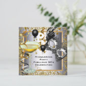 Invitation Masquerade Fabuleux 30ème Silver Gold Black Party (Debout devant)