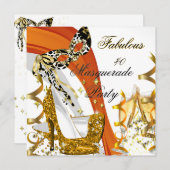 Invitation Masquerade Fabuleux 40 Woman's Gold High Heel 2 (Devant / Derrière)