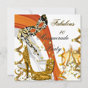 Invitation Masquerade Fabuleux 40 Woman's Gold High Heel 2