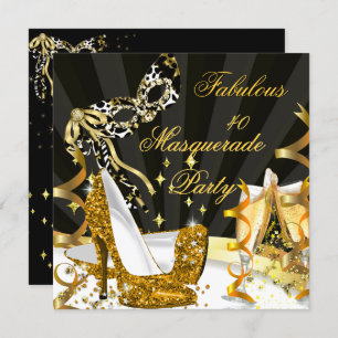 Invitation Masquerade Fabuleux 40 Woman's Gold High Talon