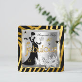 Invitation Masquerade Fabuleux 50 Zebra Gold Silver Black 2 (Debout devant)
