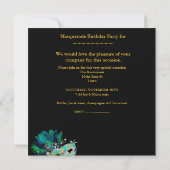 Invitation Masquerade fête d'anniversaire Rouge Turquoise Or (Dos)