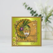 Invitation Masquerade fêtes Masques or noir Anniversaire (Debout devant)