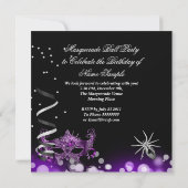 Invitation Masquerade fêtrement araignée violet gothique (Dos)