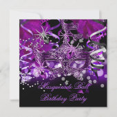 Invitation Masquerade fêtrement araignée violet gothique (Devant)