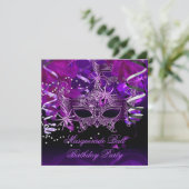 Invitation Masquerade fêtrement araignée violet gothique (Debout devant)