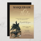 Invitation Masquerade Gold 30e anniversaire (Devant / Derrière)