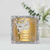 Invitation Masquerade Gold Silver Quinceanera 15ème parti (Debout devant)