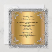 Invitation Masquerade Gold Silver Quinceanera 15ème parti (Dos)