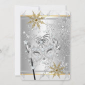 Invitation Masquerade Gold Snowflakes Silver Mask Party 2 (Dos)