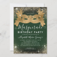 Masquerade Green Gold Parties scintillant Poussièr