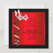 Invitation Masquerade Hi Heures Red Black Champagne Party 2 (Dos)
