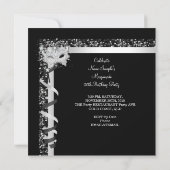 Invitation Masquerade Hi Heures Silver Black Champagne Party  (Dos)