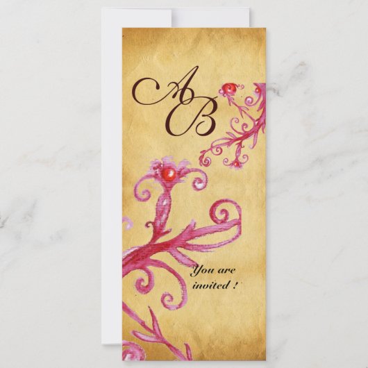 INVITATION MASQUERADE MAGIC BERRIES MONOGRAM, (Devant)