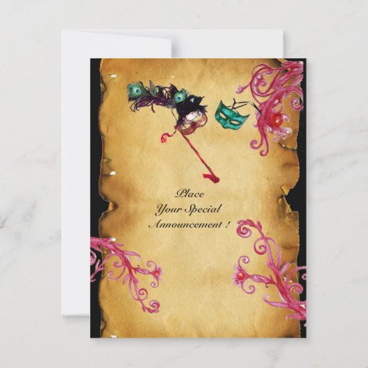 INVITATION MASQUERADE MAGIC BERRIES MONOGRAM, (Dos)