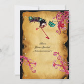Invitation MASQUERADE MAGIC BERRIES  MONOGRAMME,Papier parche (Dos)