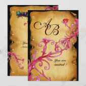 Invitation MASQUERADE MAGIC BERRIES  MONOGRAMME,Papier parche (Devant / Derrière)