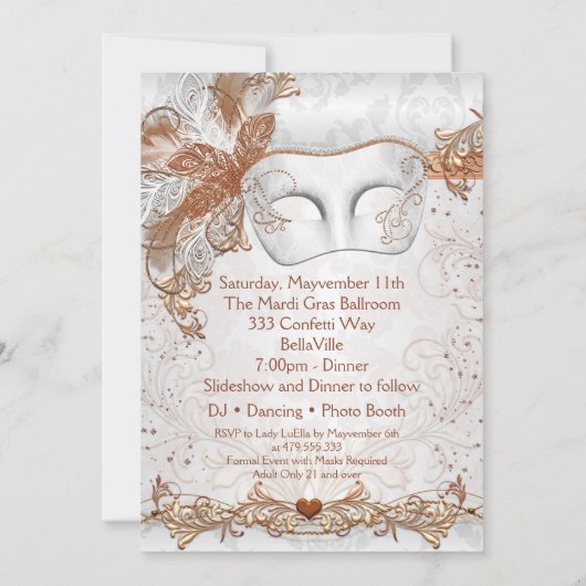 Invitation Masquerade Mardi Gras (Dos)
