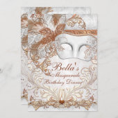 Invitation Masquerade Mardi Gras (Devant / Derrière)