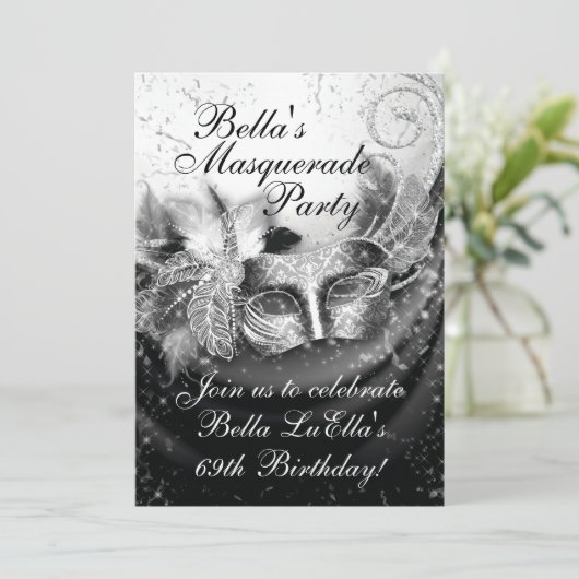 Invitation Masquerade Mardi Gras (Debout devant)