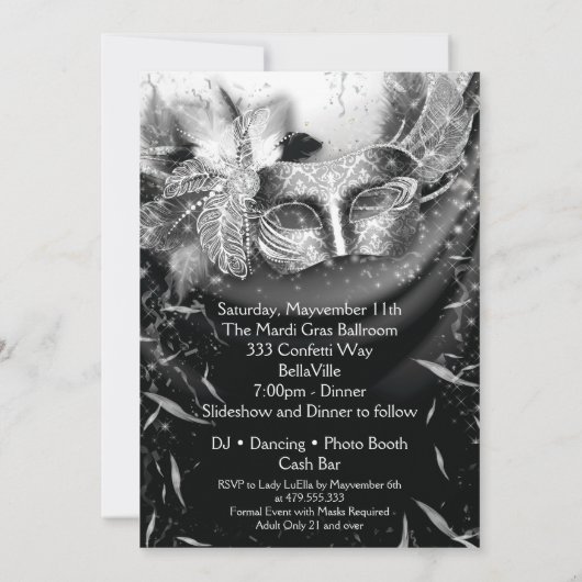 Invitation Masquerade Mardi Gras (Dos)