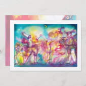 Invitation MASQUERADE, Mardi Gras Masques, Danse, Musique (Devant / Derrière)