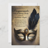 Invitation Masquerade Masque Black Gold Dramatique 50e annive (Devant)