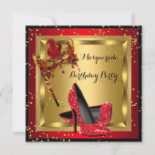 Invitation Masquerade Masque Chaussure haute talon rouge Anni (Devant)