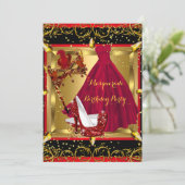 Invitation Masquerade Masque Chaussure haute talon rouge Anni (Debout devant)