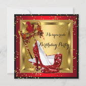 Invitation Masquerade Masque Chaussure haute talon rouge Anni (Devant)