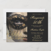 Invitation Masquerade Masque Or Noir Surprise 50e anniversair (Devant)