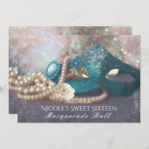 Invitation Masquerade Masque & Perles Rainbow Party Invitatio