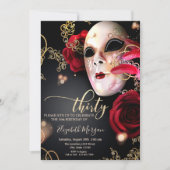Invitation Masquerade, Masque Roses rouges 30e anniversaire (Devant)