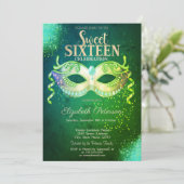Invitation Masquerade,Masque,Vert Sucré 16 Or (Debout devant)