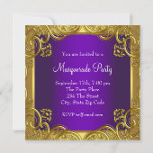 Invitation Masquerade Masquerade Masque Purple et Gold (Dos)
