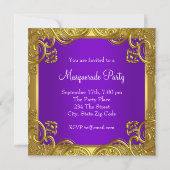 Invitation Masquerade Masquerade Masque Purple et Gold (Dos)