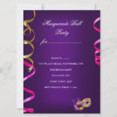 Invitation Masquerade Masques de fête Champagne Jaune (Dos)