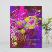 Invitation Masquerade Masques de fête Champagne Jaune (Debout devant)