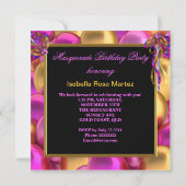 Invitation Masquerade Masques Rose violet bleu Anniversaire (Dos)