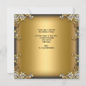 Invitation Masquerade Or Noir Fête d'anniversaire (Dos)