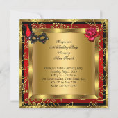Invitation Masquerade or rouge noir Parties scintillant haute (Dos)