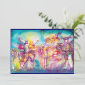 Invitation MASQUERADE PARTY, champagne métallique (Debout devant)