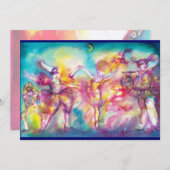 Invitation MASQUERADE PARTY, champagne métallique (Devant / Derrière)